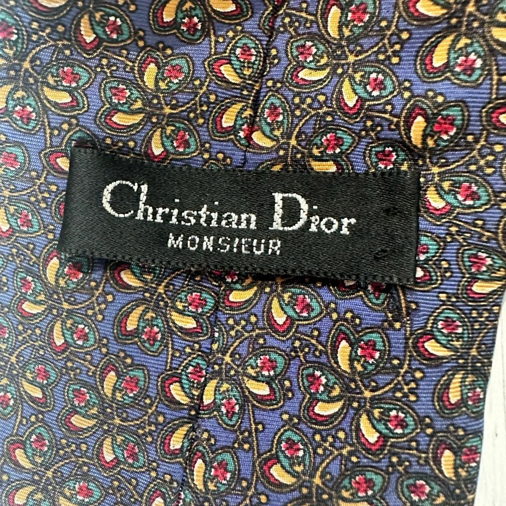 Dior Black and Gold Paisley Tie